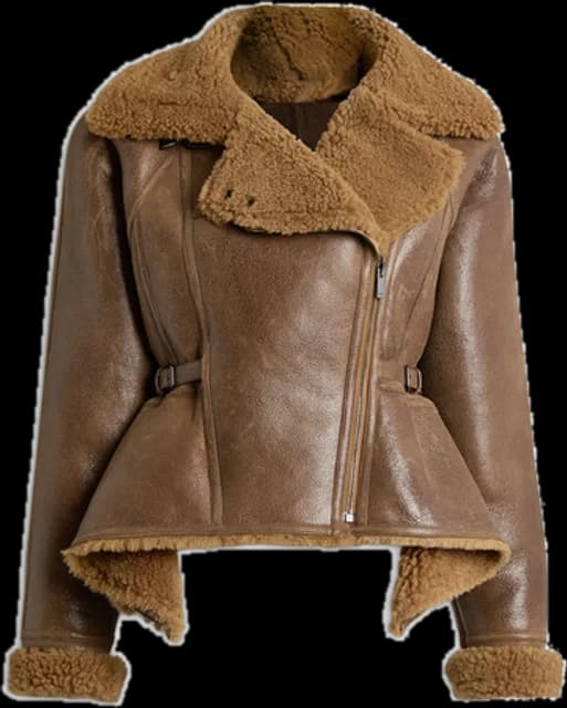 Balmain, kožená bunda s kožešinou